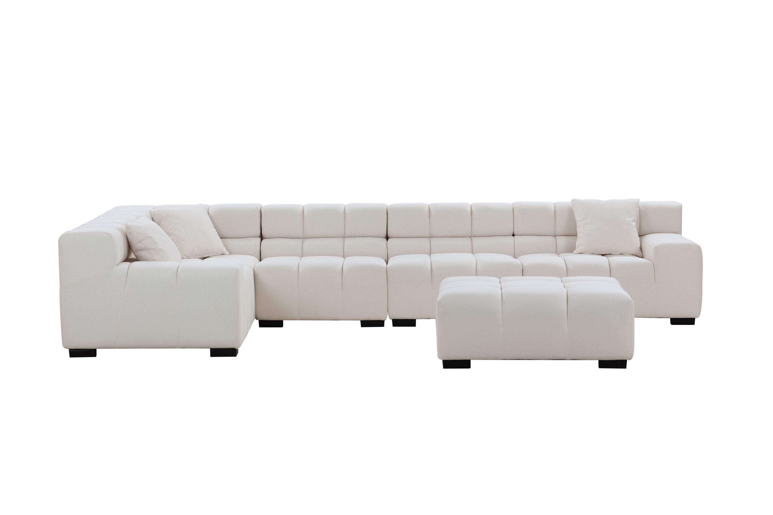 L-Shaped Sectional Sofa Modular Seating Sofa Couch with Ottoman