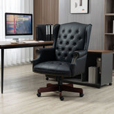 Executive Office Chair - High Back Reclining Comfortable Desk Chair - Ergonomic Design - Thick Padded Seat and Backrest - PU Leather Desk Chair with Smooth Glide Caster Wheels - Black