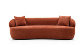 Modern 3 Seat Cloud Couch Boucle Sofa Fabric - Orange