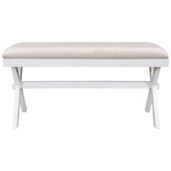 Farmhouse Rustic Wood Upholstered Bench