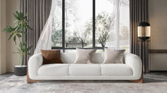 Modern & Luxury White Velvet Sofa II