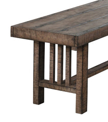 Rustic Design Bench Distressed Light Brown Finish Wooden Dining Furniture