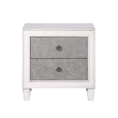 Rustic Gray & White Finish Nightstand