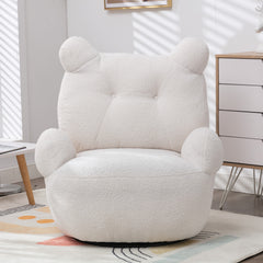 Teddy Short Plush Particle Velvet Armchair White