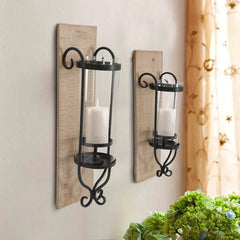 Wall Wood Candle Holder