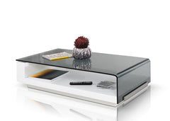 Modern Glass Coffee Table - White