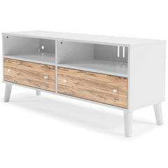 Two-tone Contemporary TV Stand - Brown + White
