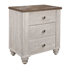 Antique Nightstand Drawers Two-Tone Finish Melamine Board Bedroom Furniture