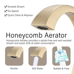 2-Handle Bathroom Sink Faucet with Drain - Brushed Gold