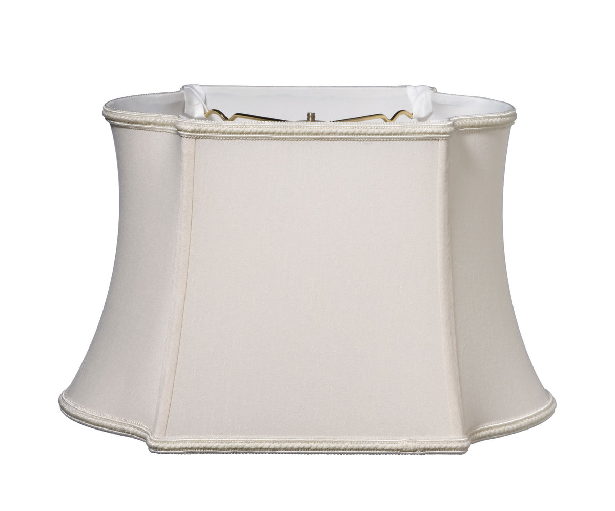 Slant Fancy Oblong Softback Lampshade with Washer Fitter -Cream