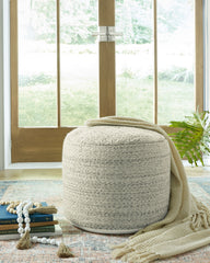 Contemporary Multicolor Wool Pouf