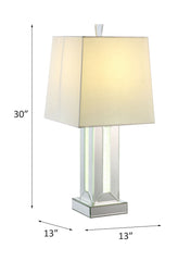 Glam Table Lamp, Mirrored & Faux Stones