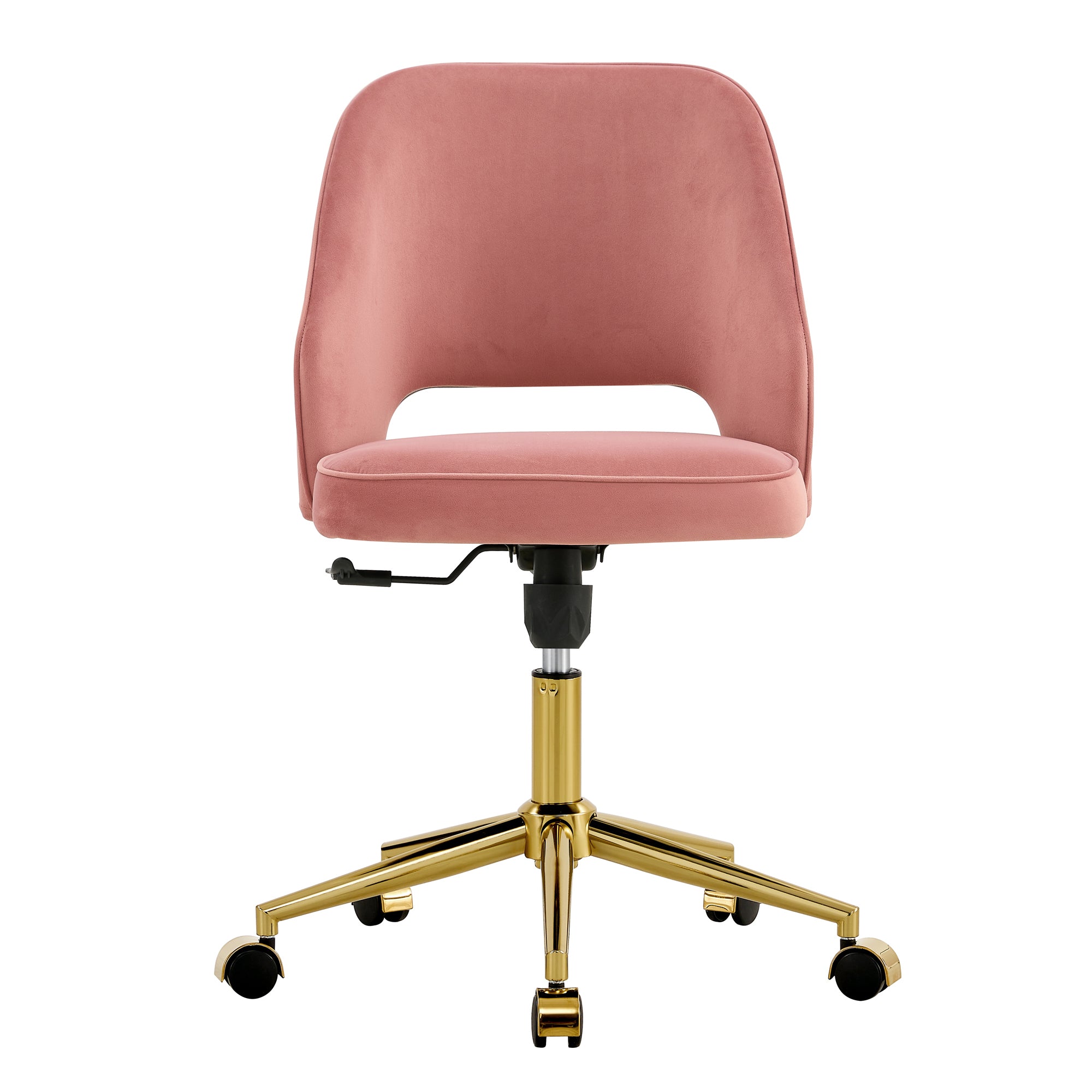 Modern Velvet Office Chairs, Adjustable 360 °Swivel Chair With Wheels - Pink