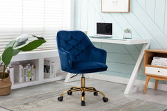 Velvet Swivel Shell Chair - Navy