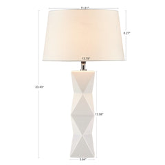 Geometric Ceramic Table Lamp - White