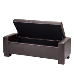 Mirage Bench Storage Ottoman - Brown