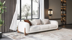 Modern & Luxury White Velvet Sofa II