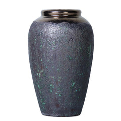 12"H Artisanal Piece Vintage Smoke Ceramic Vase