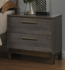 Contemporary Nightstand Two Tone Antique Gray