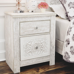 Whitewash Traditional Nightstand