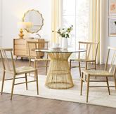Round glass dining table