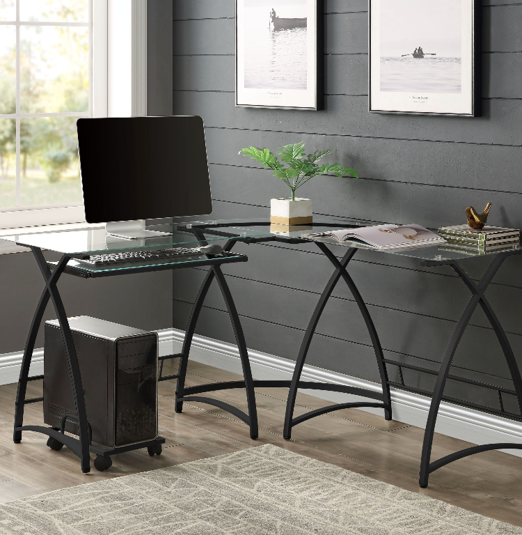 Clear Glass Computer Desk