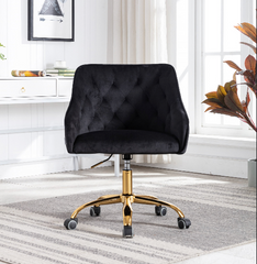 Swivel Shell Chair for Living Room/Bed Room, Office Chair - Black