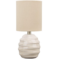 White Glazed Ceramic Minimalist Table Lamp