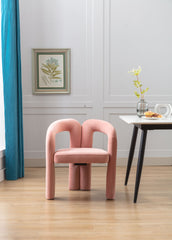 Contemporary Designed Fabric Upholstered Accent/Dining Chair /Barrel Side Chairs (Set of 2) - Pink