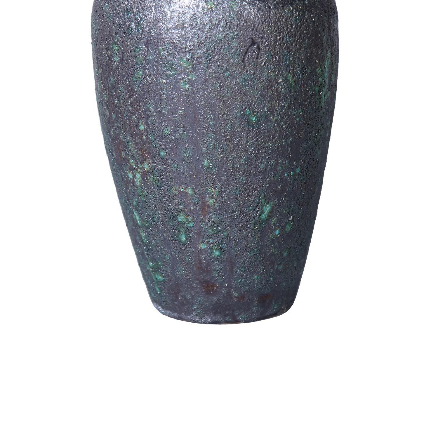 Artisanal Piece Vintage Smoke Ceramic Vase 7"D x 12"H