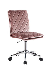 Modern Lozenge Style Office Chair - Pink Velvet