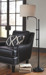 Black Casual Floor Lamp Metal