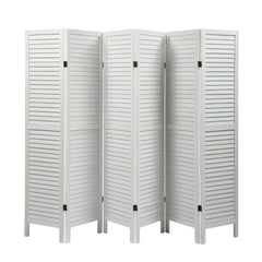 6 Panel Screen Folding Louvered Room Divider