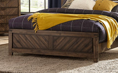 Modern-Rustic Design 1pc Eastern King Size Bed - Distressed Espresso Finish