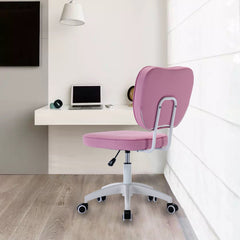 Office Desk Chair Bling Desk with Wheels 360° - Purple Pink