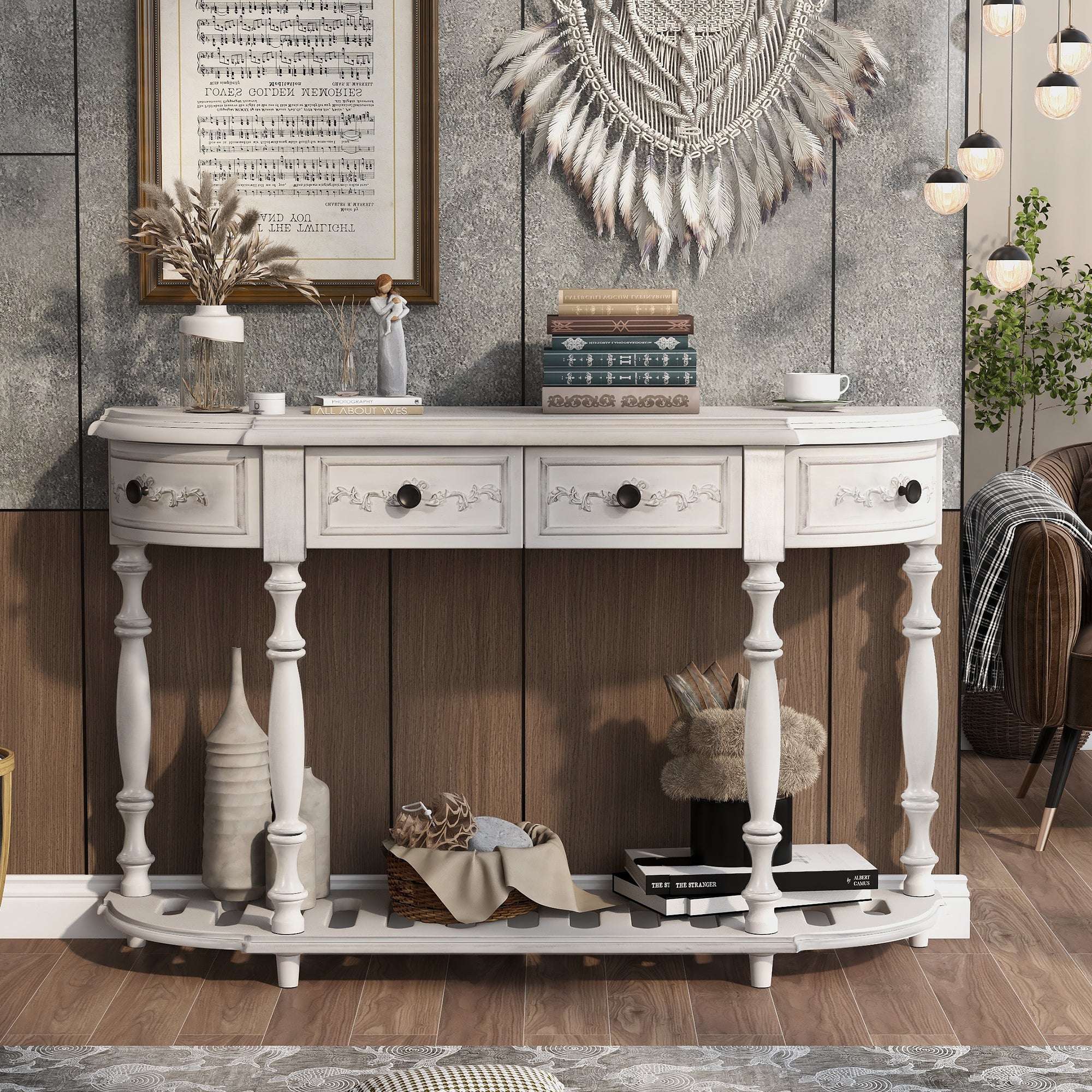 white console table