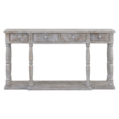 Farmhouse Console Table for Hallway with 4 Front Facing Storage Drawers and 1 Shelf