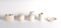 Concrete terrazzo Bath Accessory Set - White Sandstone Color