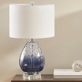 Borel Ombre Glass Table Lamp - Dark Blue