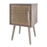 28"Tall Storage Nightstand with Grey Finished Surface Bohemian Handicraft Bedside Table