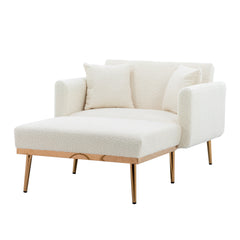 Teddy Accent Chair, Lounge Chaise - White