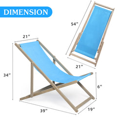 Beach Sling Patio Chair Portable Reclining Beach Chair (Set of 2)