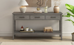 Contemporary 3-Drawer Console Table with 1 Shelf
