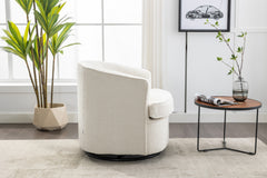 Swivel Barrel Chair, Comfy Round Accent Sofa Chair - Beige