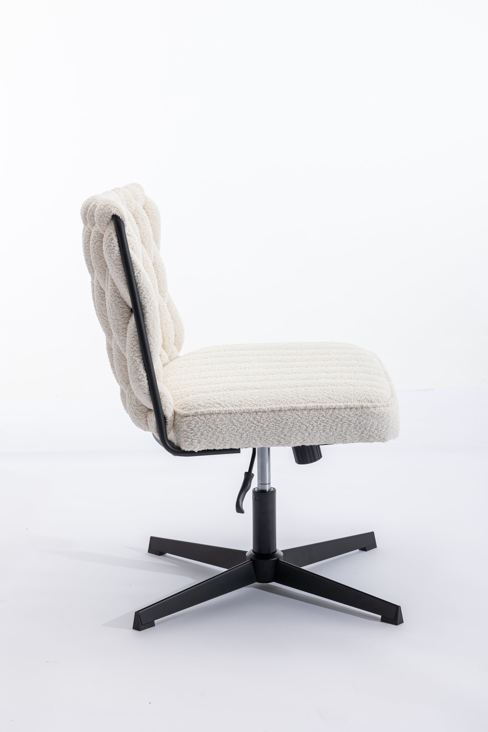 Armless Office Desk Chair No Wheels - White
