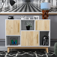 Modern Buffet Cabinet - White and Oak