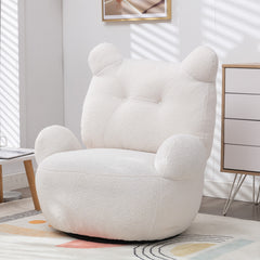 Teddy Short Plush Particle Velvet Armchair White