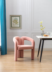 Contemporary Designed Fabric Upholstered Accent/Dining Chair /Barrel Side Chairs (Set of 2) - Pink