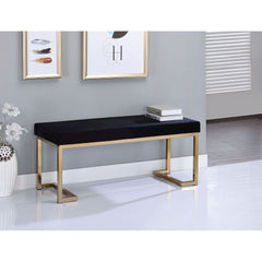Modern Bench - Black Fabric & Champagne