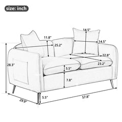 Pink Velvet Upholstered Sofa, Loveseat Couch